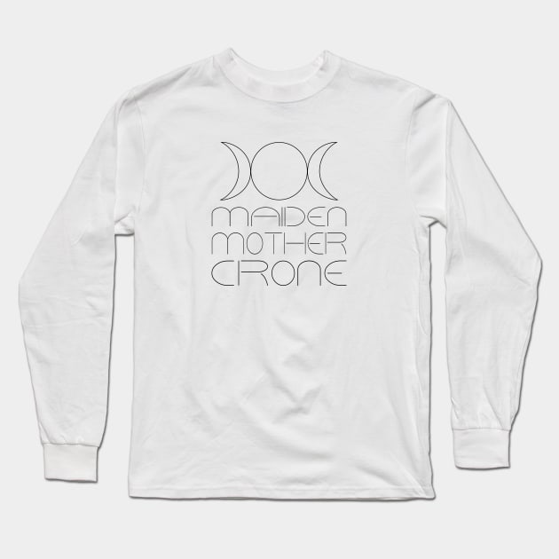 Maiden Mothe Crone, Tripple Goddess Symbol Long Sleeve T-Shirt by FlyingWhale369